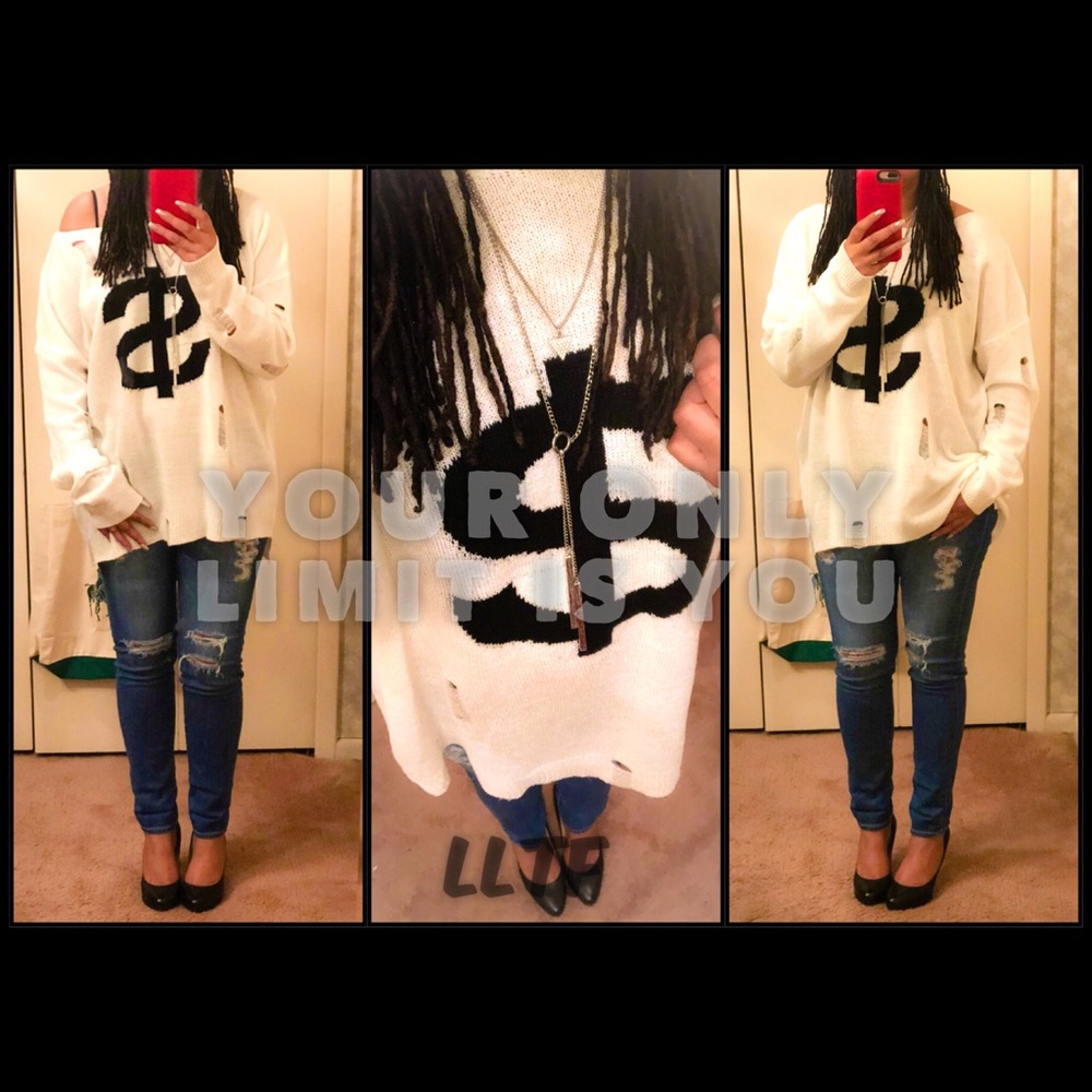 Distressed Soft $ Sweater - Picture 6 of 8